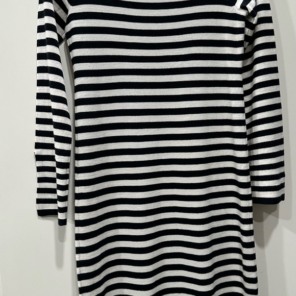 Ann Taylor Stretch Knit Midi Dress XS
Wool Blend Black White Stripe - Picture 4 of 10